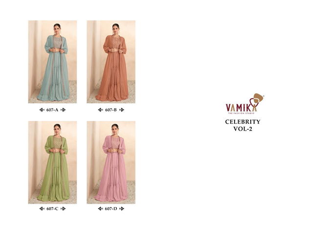 Celebrity Vol 2 By Vamika Party Wear Indo Western Lehenga Wholesale Market In Surat